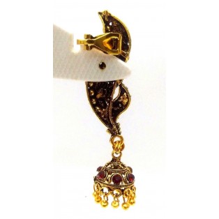 EAR CUFF Golden Oxidized Earring Jhumka Jhumki Ethnic Jewelry Long Dangle E44